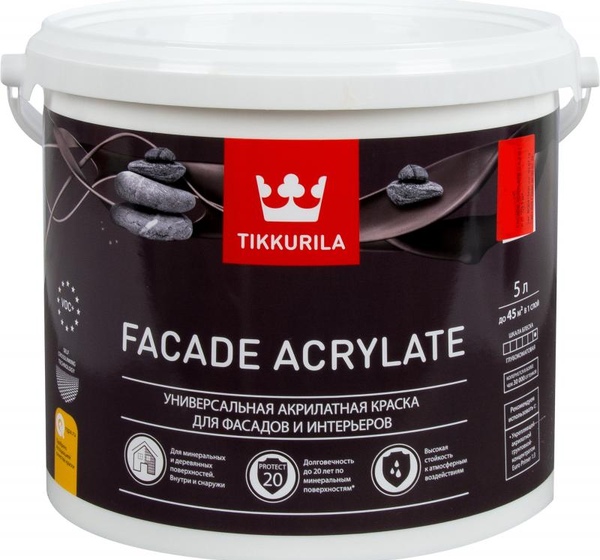 Краска фасадная Facade Acrylate 5 л цвет прозрачный